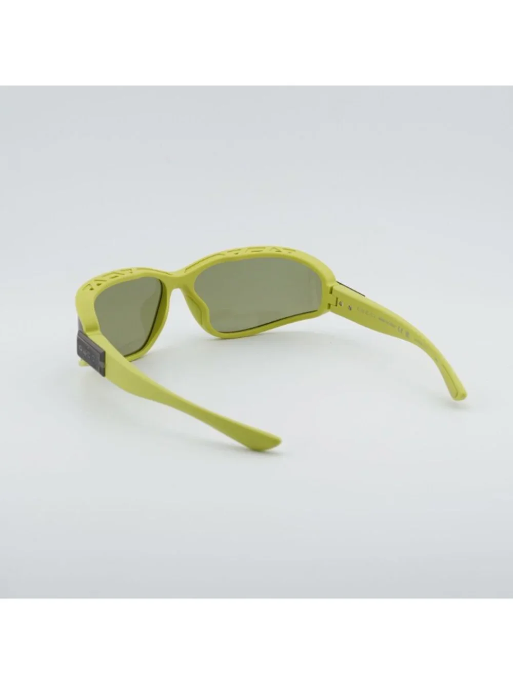 Gucci GG2011S 002 Sunglasses Acid Green Geometric Frame, Green Lenses